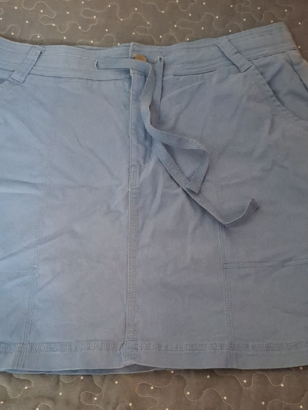 Ocean + Coast Casual Blue Cotton Skirt with Waist Tie size 10